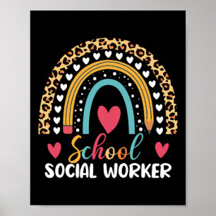 Boho Rainbow School Sociaal werker Poster