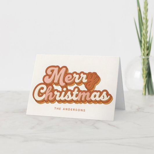 Boho Rainbow Script Merry Christmas Feestdagen Kaart (Voorkant)