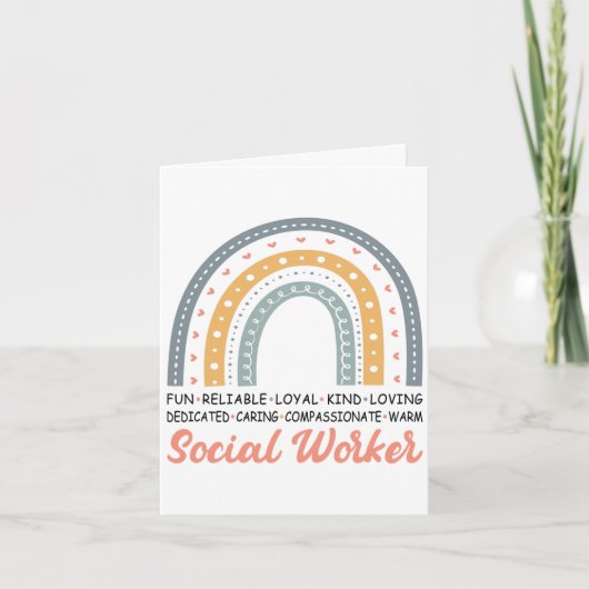 Boho Rainbow Social Work Maandkaart Kaart (Voorkant)