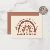 Boho Rainbow Social Worker Appreciation Notitiekaartje (Voorkant / Achterkant in situ)