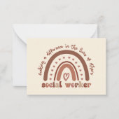 Boho Rainbow Social Worker Appreciation Notitiekaartje (Voorkant)