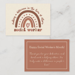 Boho Rainbow Social Worker Appreciation Notitiekaartje
