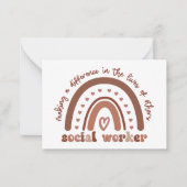 Boho Rainbow Social Worker Appreciation Notitiekaartje (Voorkant)