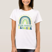 Boho Rainbow Speciaal onderwijs leraar groen blauw T-shirt (Voorkant)