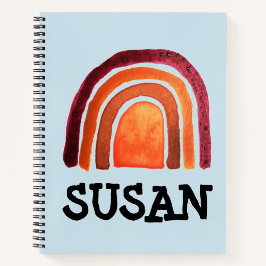 BOHO RAINBOW SPIRAAL GEPERSONALISEERD NOTITIEBOEK (Voorkant)
