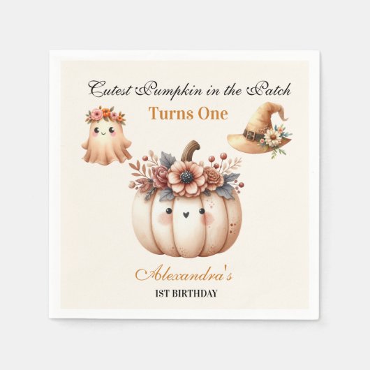 Boho Rainbow Spooky eerste verjaardag Servet (Voorkant)