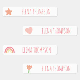 Boho Rainbow Star School Daycare Labels