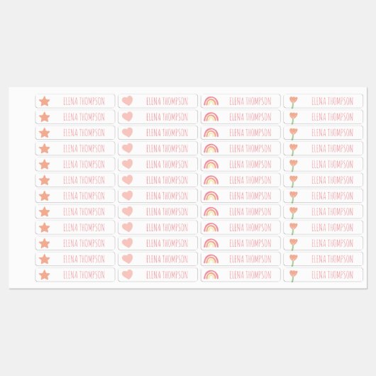 Boho Rainbow Star School Daycare Labels (Vel)