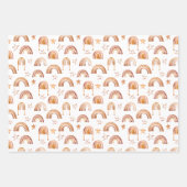 Boho Rainbow Stars Terracotta Brown Baby shower Inpakpapier Vel (Voorkant 2)