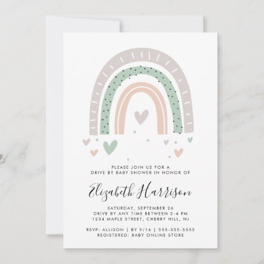 Boho Rainbow-station op Baby shower Kaart (Voorkant)