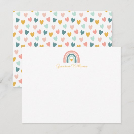 Boho Rainbow Stationery Note Card Notitiekaartje (Voorkant / Achterkant)