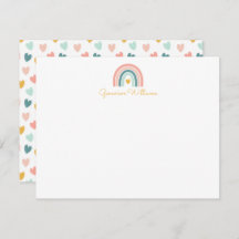 Boho Rainbow Stationery Note Card