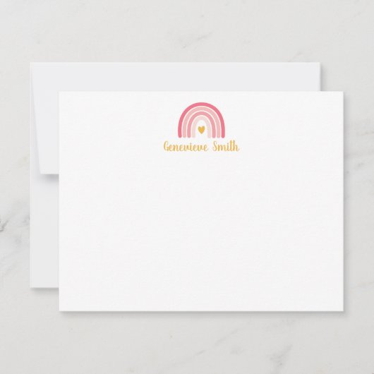 Boho Rainbow Stationery Note Card Notitiekaartje (Voorkant)