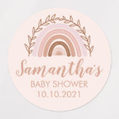 Boho Rainbow-Stickers, Baby shower-Stickers Labels (Design 2)