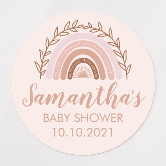 Boho Rainbow-Stickers, Baby shower-Stickers Labels (Design 2)