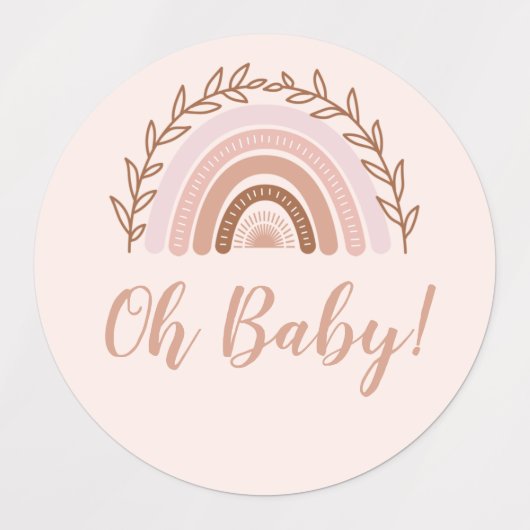 Boho Rainbow-Stickers, Baby shower-Stickers Labels (Design 1)