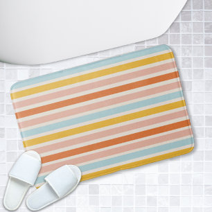 Boho Rainbow Stripe Roze Rood Blauw Geel Bad Mat