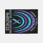 Boho Rainbow Suicide Awareness Mental Health Fleece Deken (Voorkant (Horizontaal))