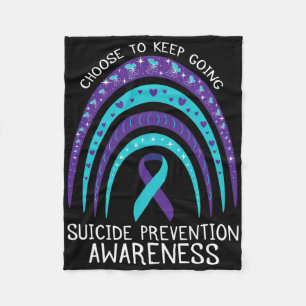 Boho Rainbow Suicide Awareness Mental Health Fleece Deken