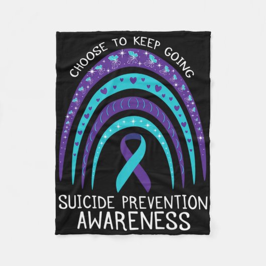 Boho Rainbow Suicide Awareness Mental Health Fleece Deken (Voorkant)
