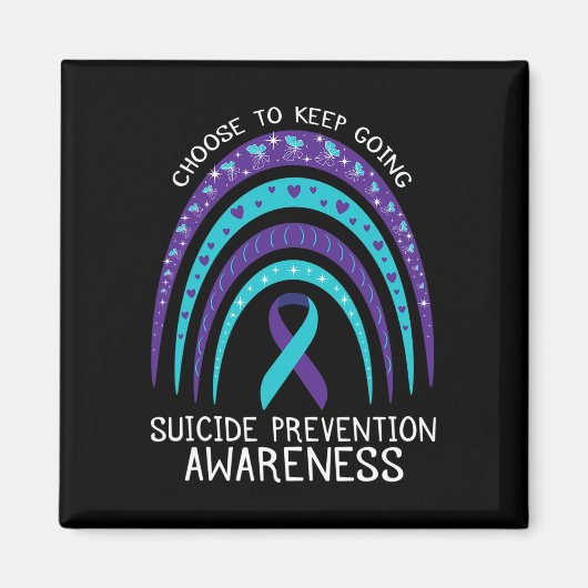 Boho Rainbow Suicide Awareness Mental Health Magneet (Voorkant)