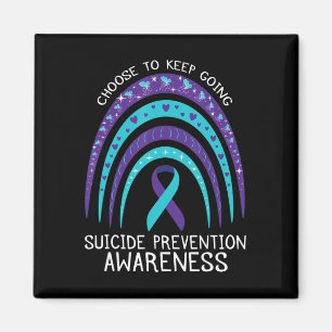 Boho Rainbow Suicide Awareness Mental Health Magneet