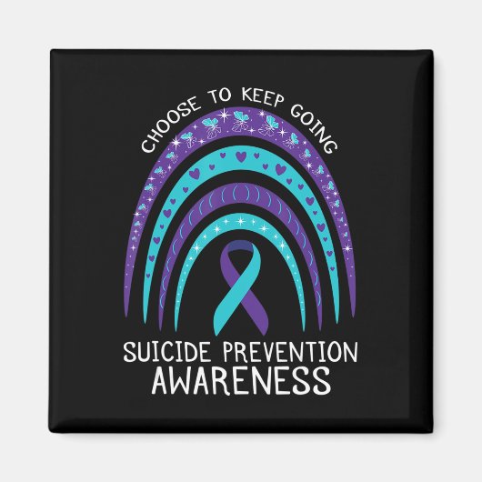 Boho Rainbow Suicide Awareness Mental Health Magneet (Voorkant)