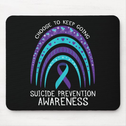 Boho Rainbow Suicide Awareness Mental Health Muismat (Voorkant)