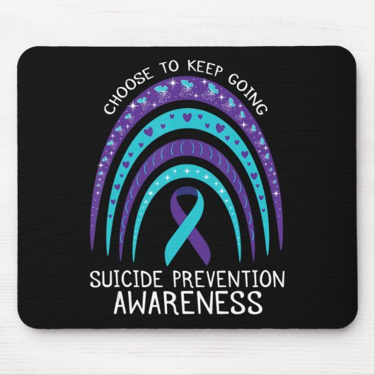 Boho Rainbow Suicide Awareness Mental Health Muismat (Voorkant)