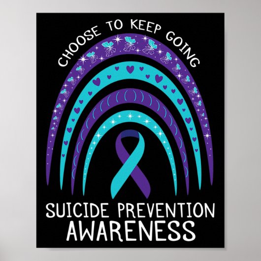 Boho Rainbow Suicide Awareness Mental Health Poster (Voorkant)