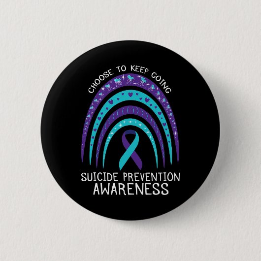 Boho Rainbow Suicide Awareness Mental Health Ronde Button 5,7 Cm (Voorkant)