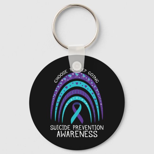 Boho Rainbow Suicide Awareness Mental Health Sleutelhanger (Voorkant)