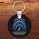 Boho Rainbow Suicide Awareness Mental Health Sleutelhanger (Voorkant)