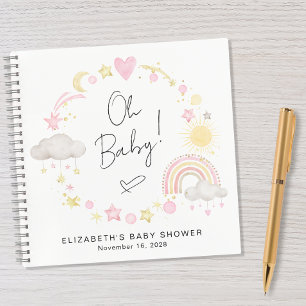 Boho Rainbow Sun Baby Meisje Douche Gastenboek Notitieboek