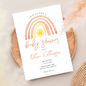 Boho Rainbow Sun Baby shower Kaart
