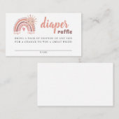 Boho Rainbow & Sun Diaper Raffle Enclosure Card Informatiekaartje (Voorkant / Achterkant)