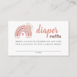 Boho Rainbow & Sun Diaper Raffle Enclosure Card Informatiekaartje