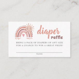 Boho Rainbow & Sun Diaper Raffle Enclosure Card Informatiekaartje