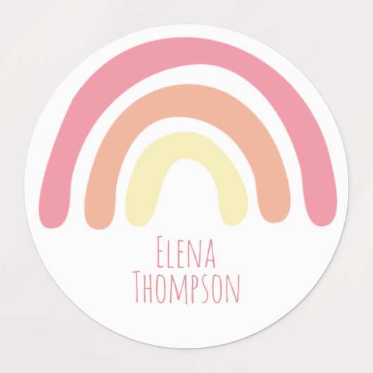 Boho Rainbow Sun School Daycare Labels (Design 1)