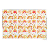 Boho Rainbow Sun Stars Waterverf Sinaasappel Patte Kussensloop (Voorkant)