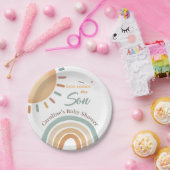 Boho Rainbow Sunshine Baby shower Papieren Borden Bordje (Feest)