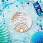 Boho Rainbow Sunshine Baby shower Papieren Borden Papieren Bordje (Feest)