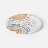 Boho Rainbow Sunshine Baby shower Papieren Borden Papieren Bordje (Gekanteld)