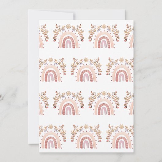 Boho Rainbow Sunshine Baby shower Uitnodiging (Achterkant)