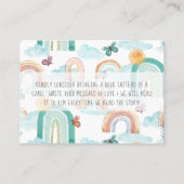 Boho Rainbow Sunshine Sun Modern Books for Baby Visitekaartje (Achterkant)