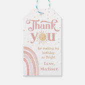 Boho Rainbow Sunshine Verjaardag Dank u Cadeau Lab Cadeaulabel (Achterkant)