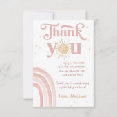 Boho Rainbow Sunshine Verjaardag Dank u kaart (Voorkant)