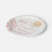 Boho Rainbow Sunshine Verjaardagsfeestje Papieren  Bordje (Gekanteld)