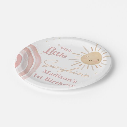 Boho Rainbow Sunshine Verjaardagsfeestje Papieren  Papieren Bordje (Gekanteld)