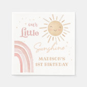 Boho Rainbow Sunshine Verjaardagsfeestservetten Servet (Voorkant)